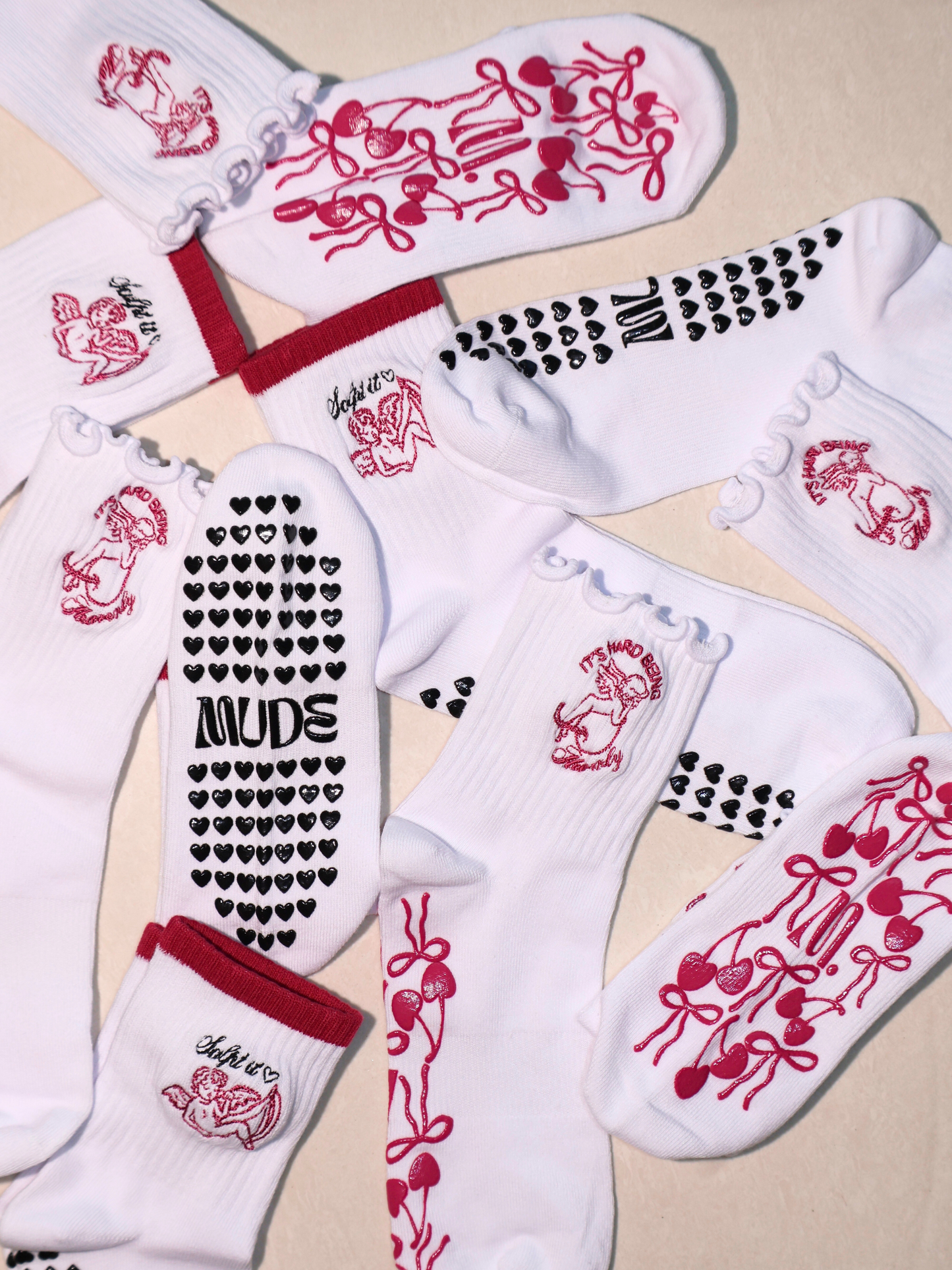 Its Hard Being Heavenly Grip Socks - Angel Collection
