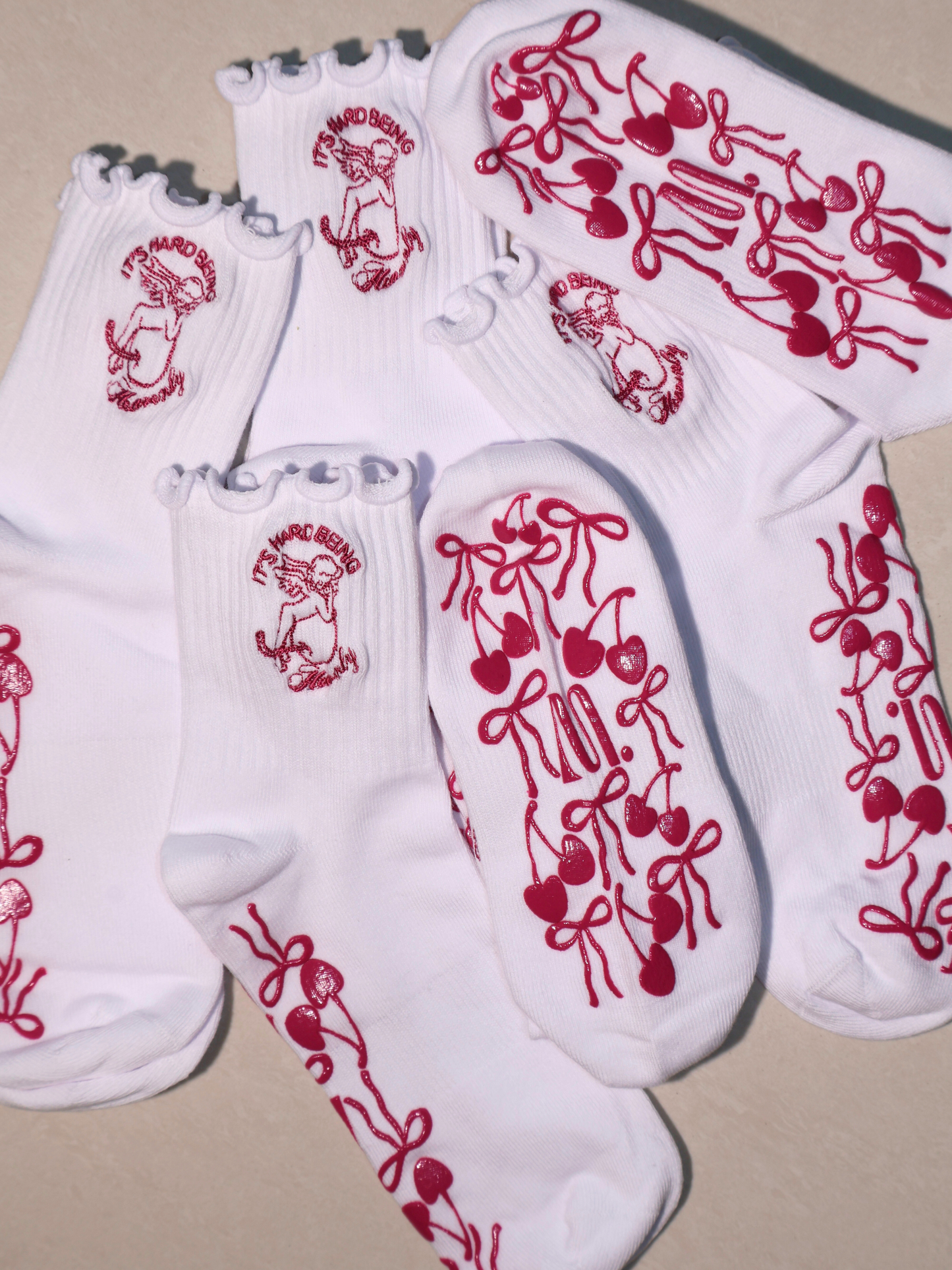 Its Hard Being Heavenly Grip Socks - Angel Collection